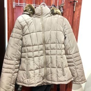 Calvin Klein Tan Quilted Puffer Coat US L